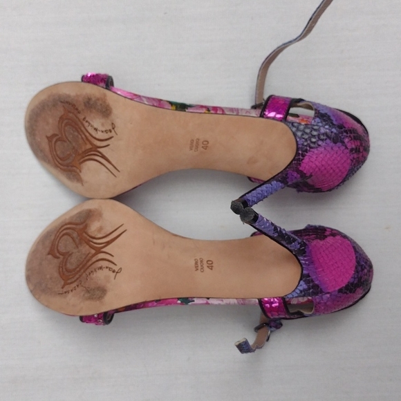 Jean Micheal Cazabat purple leather printed heel - Picture 5 of 5
